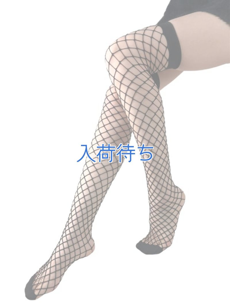 ミニダイヤモンドネット ガーターベルト用 網ストッキング・黒1