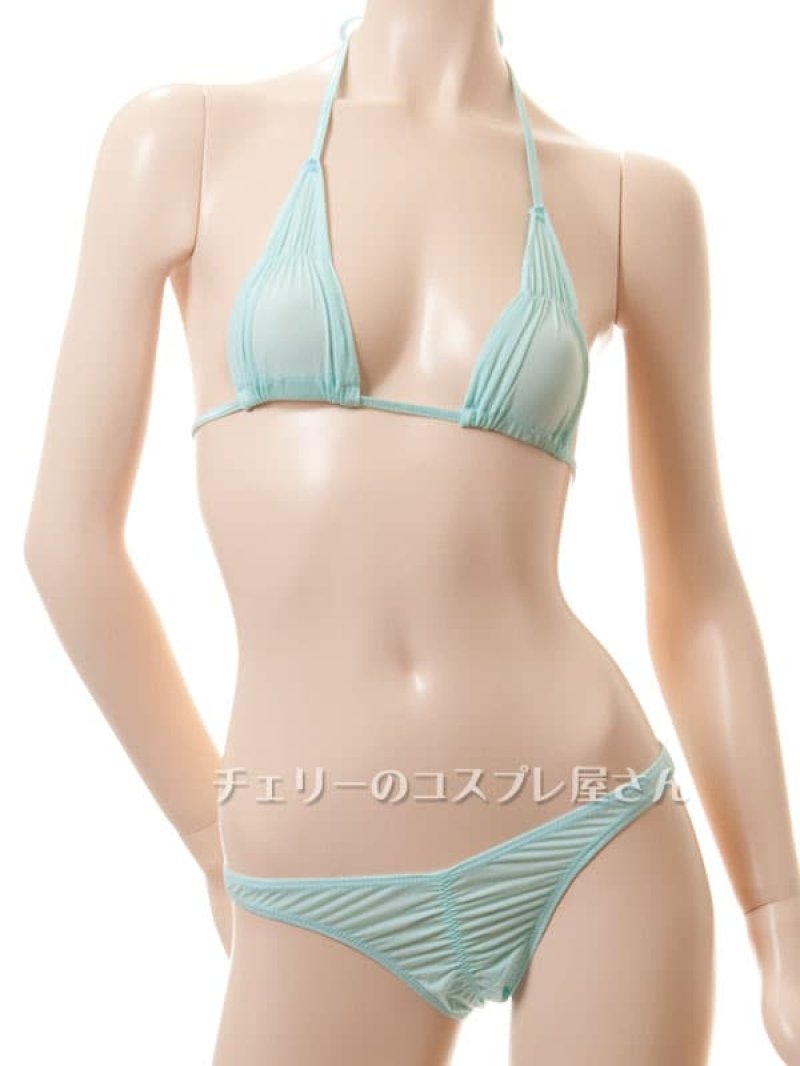 濡れると透けちゃう！さらさらシースルービキニ・エメラルドグリーン6