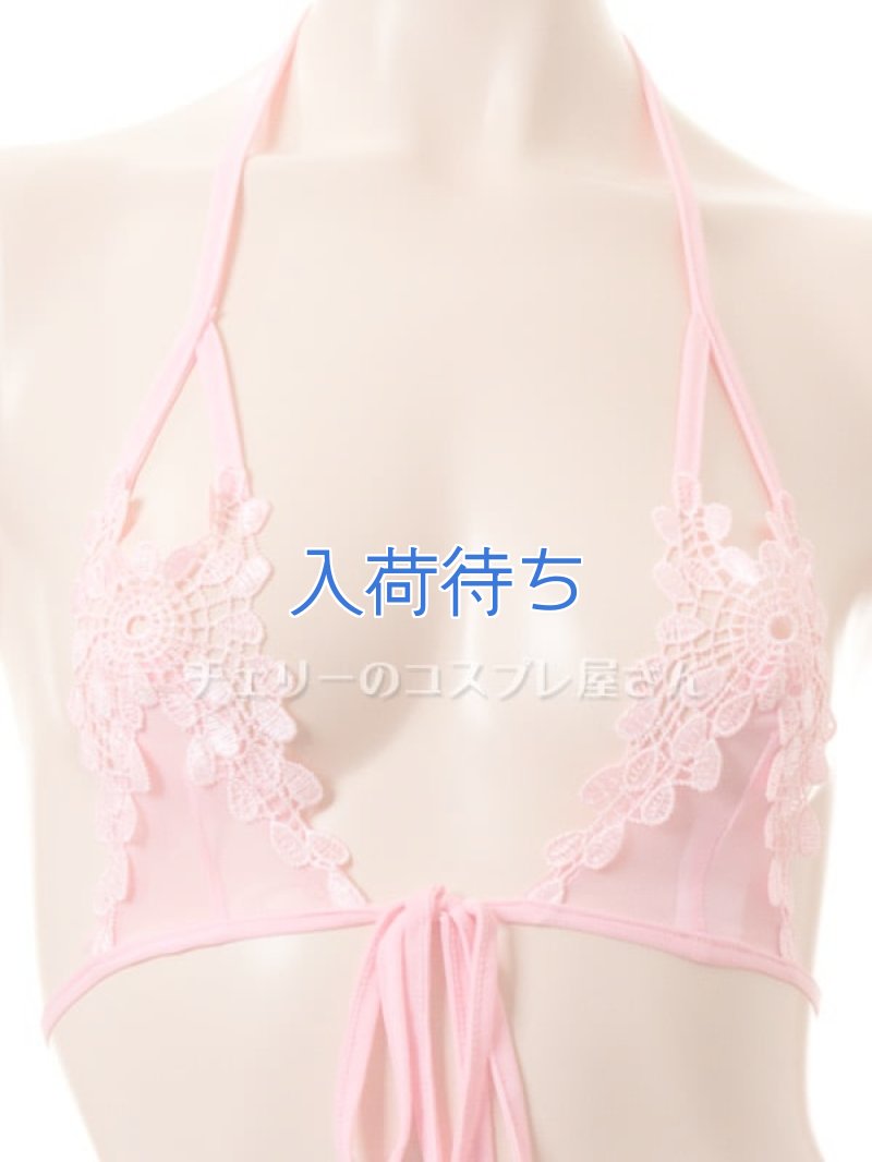 後ろから前からどうぞ！？ストリングブラ＆オープンクロッチショーツ・ピンク5