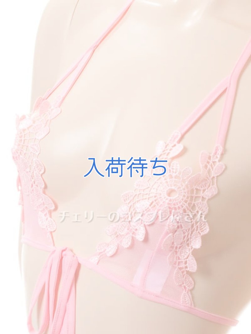 後ろから前からどうぞ！？ストリングブラ＆オープンクロッチショーツ・ピンク8