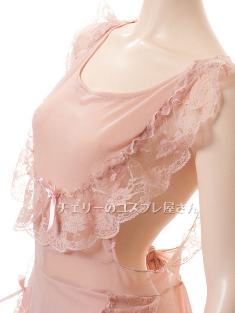 キッチンへGO!エプロンタイプのシースルーベビードール・ライトブラウン11