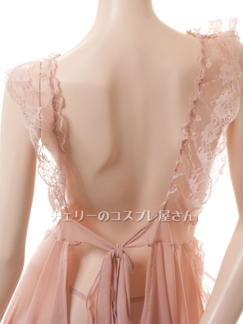 キッチンへGO!エプロンタイプのシースルーベビードール・ライトブラウン16