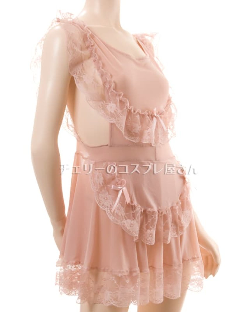 キッチンへGO!エプロンタイプのシースルーベビードール・ライトブラウン7