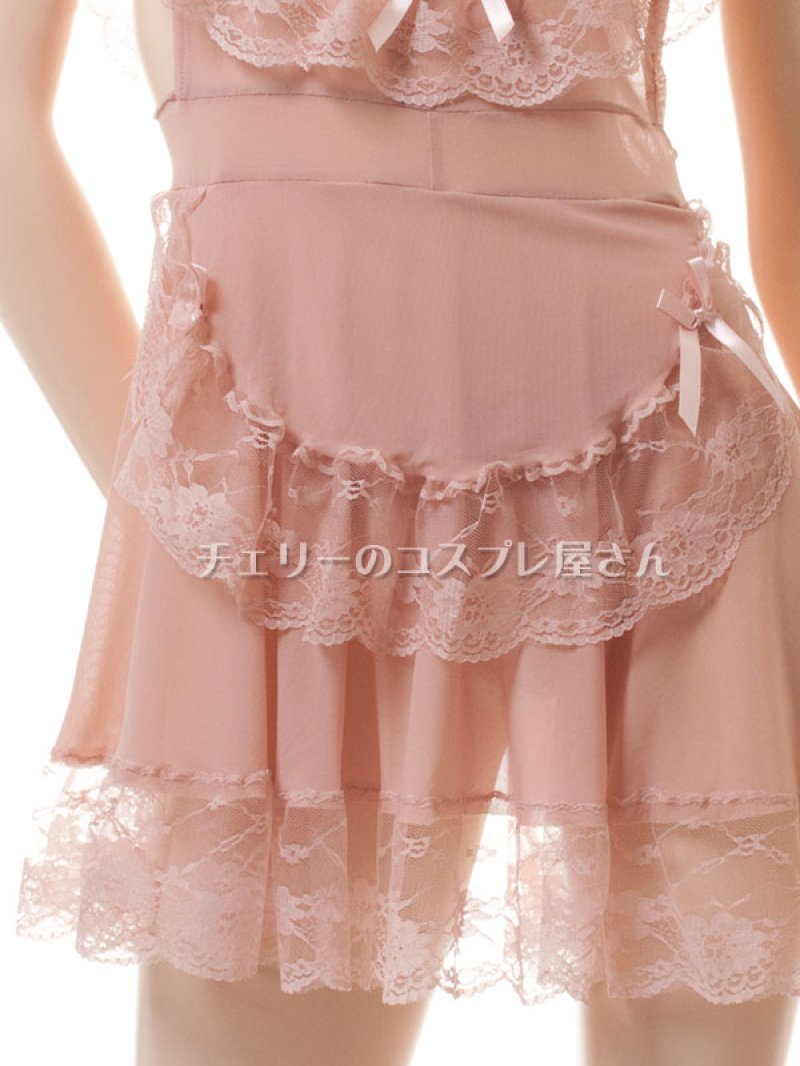 キッチンへGO!エプロンタイプのシースルーベビードール・ライトブラウン9