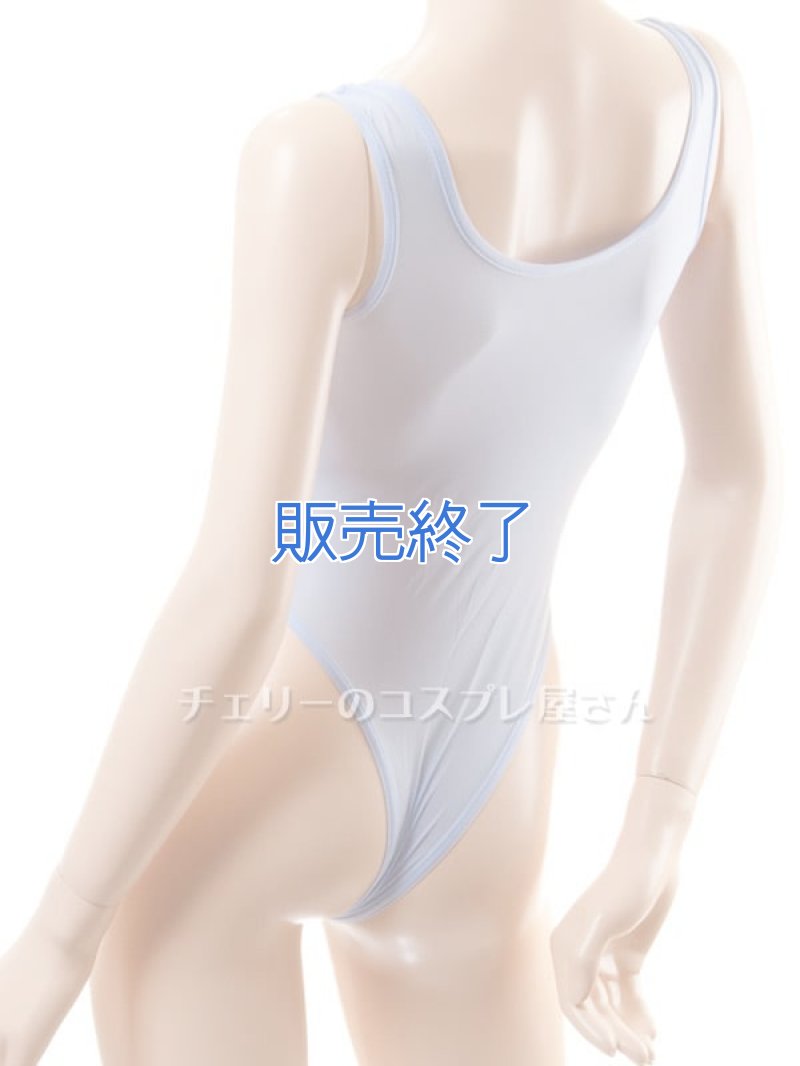 あいちゃう!オープンクロッチ ハイレグ レオタード・ブルーグレー15