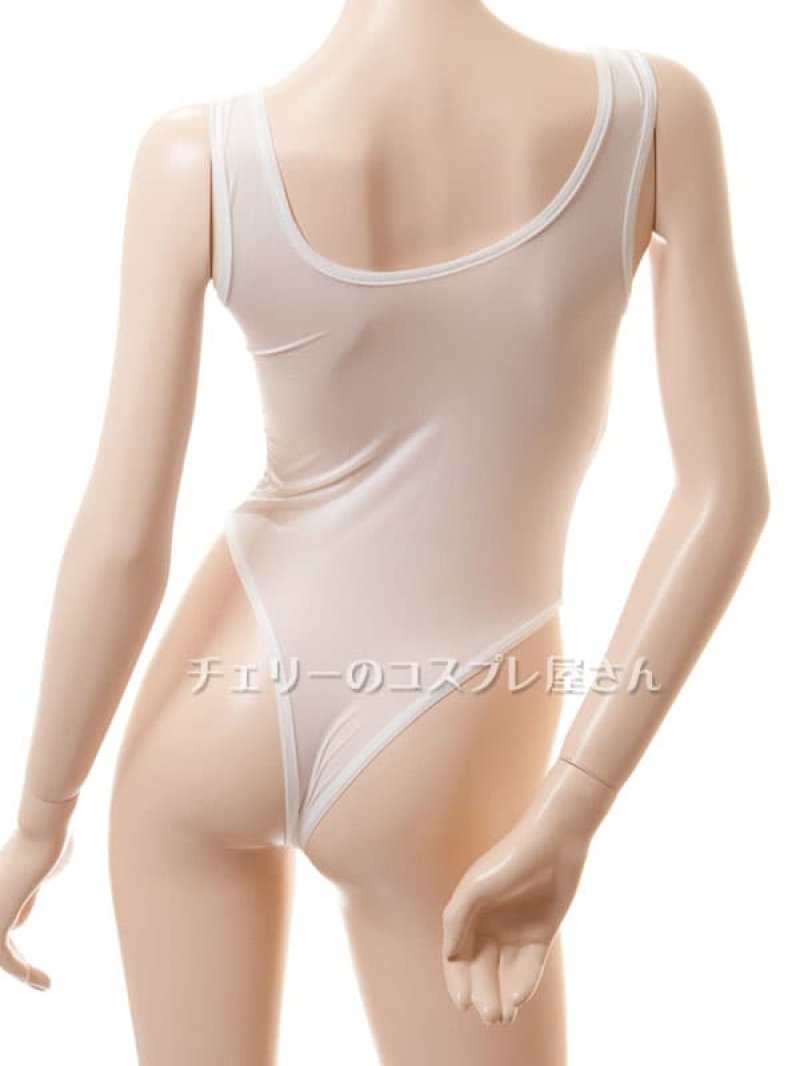 あいちゃう!オープンクロッチ ハイレグ レオタード・白11