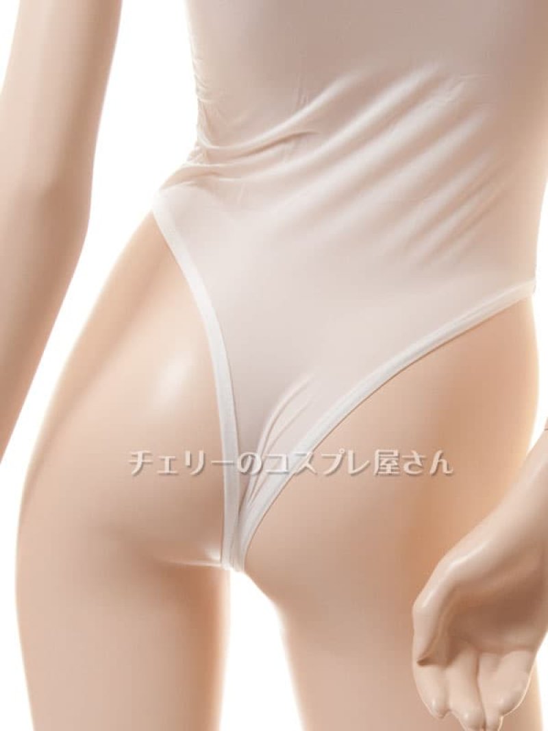 あいちゃう!オープンクロッチ ハイレグ レオタード・白13