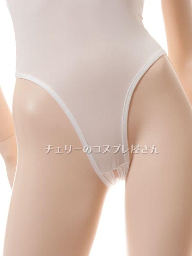 あいちゃう!オープンクロッチ ハイレグ レオタード・白6