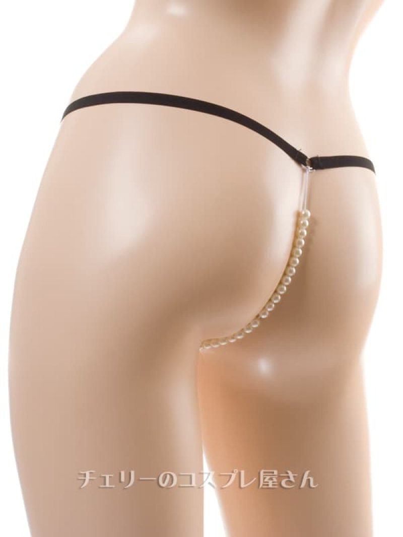 ハートレース パールクロッチ Tバック・黒6