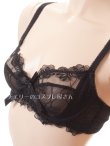 リボンのセミシースルー ノンパッド ワイヤー入りブラセット・黒9