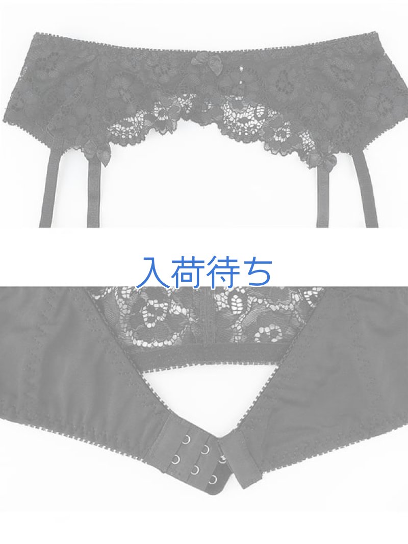 3段ホック ガーターベルト・黒3