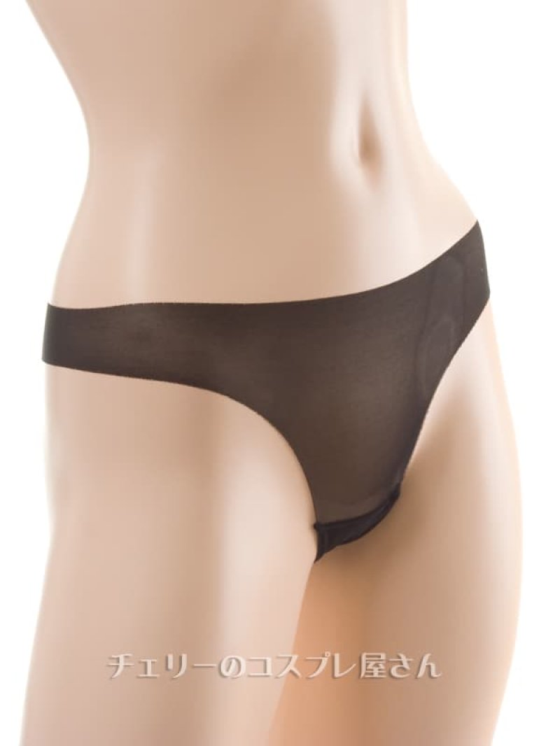 ストッキング素材 フルシースルーTバック・黒7