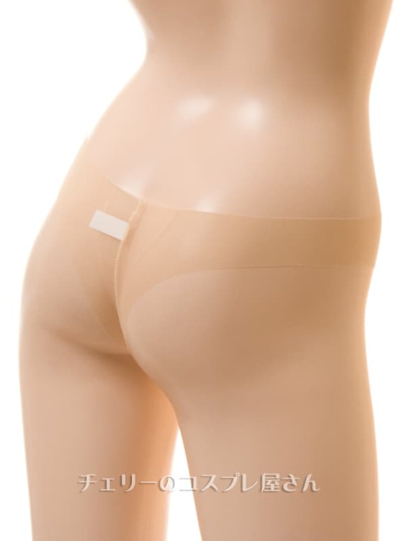 ストッキング素材 フルシースルーTバック・アプリコット9