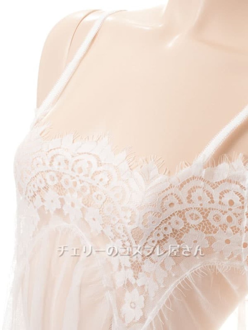 魅惑のシースルー ネグリジェ・白8