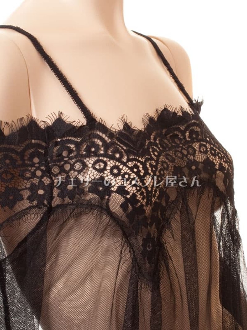 魅惑のシースルー ネグリジェ・黒10
