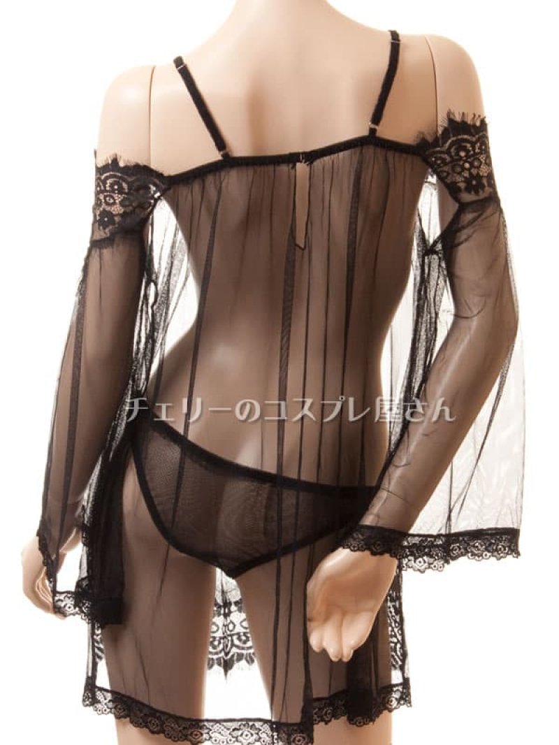 魅惑のシースルー ネグリジェ・黒11