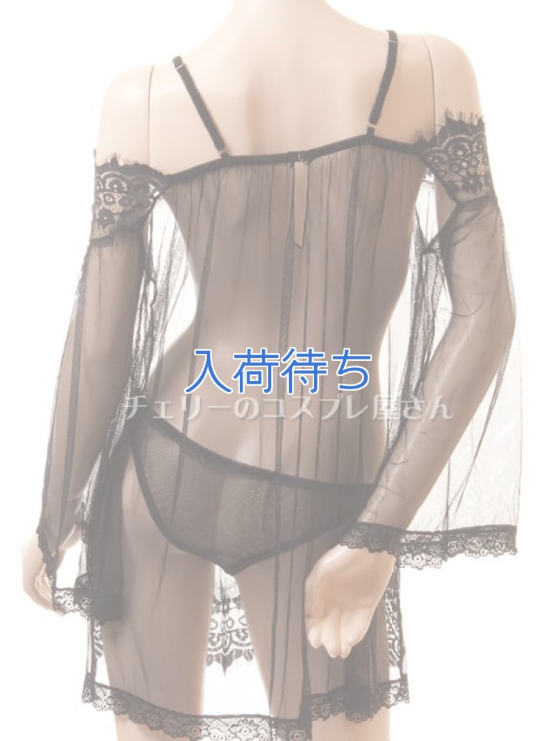 魅惑のシースルー ネグリジェ・黒11