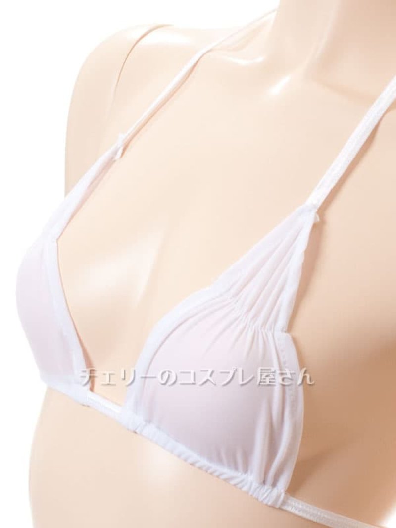 濡れると透けちゃう!さらさらシースルービキニ・白11