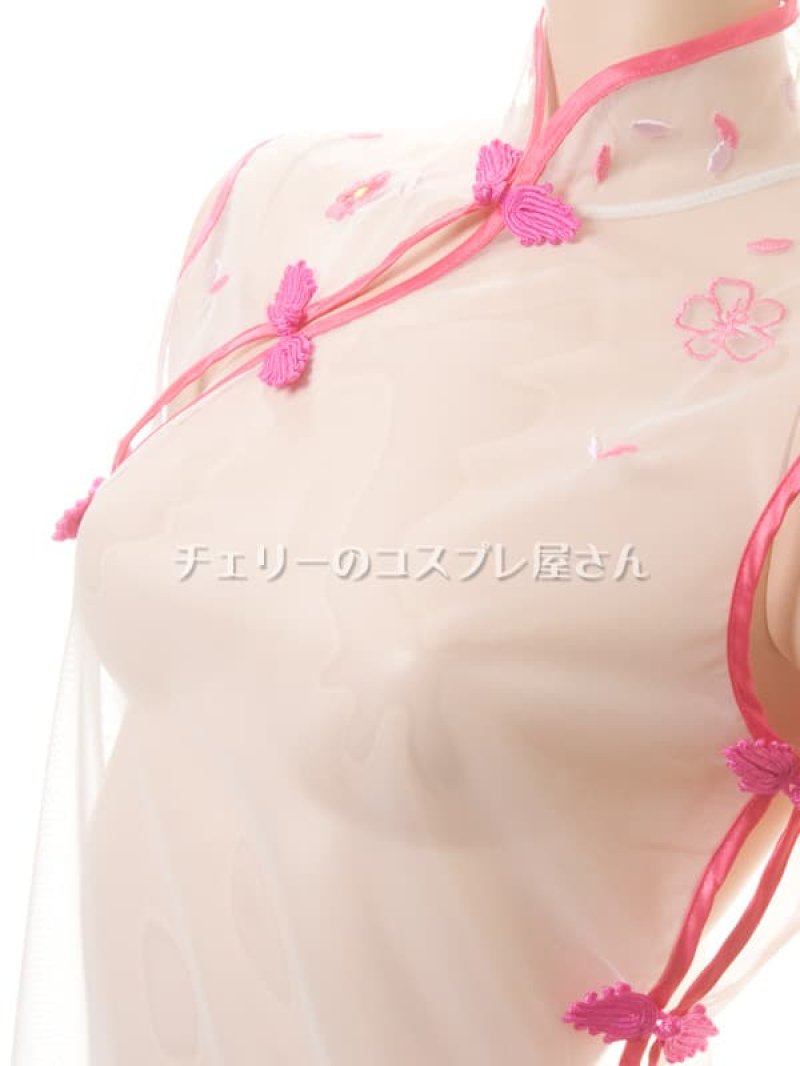 透け透け!シースルー チャイナドレス・白10