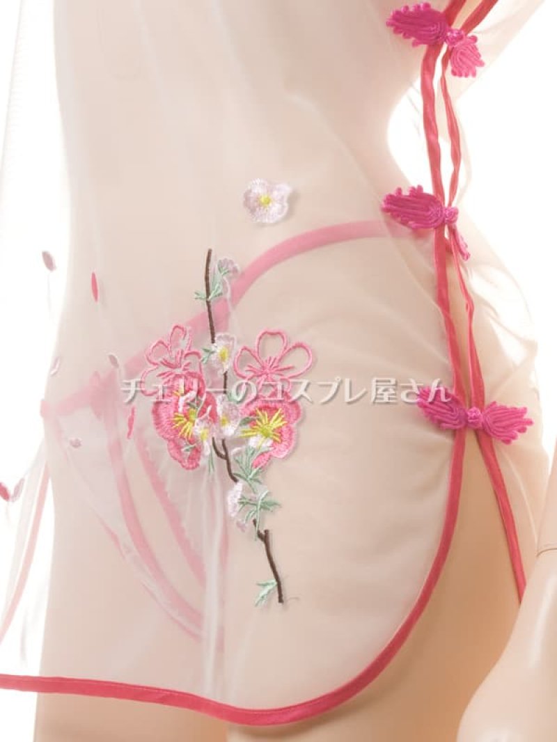 透け透け!シースルー チャイナドレス・白11