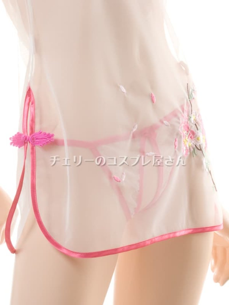 透け透け!シースルー チャイナドレス・白14