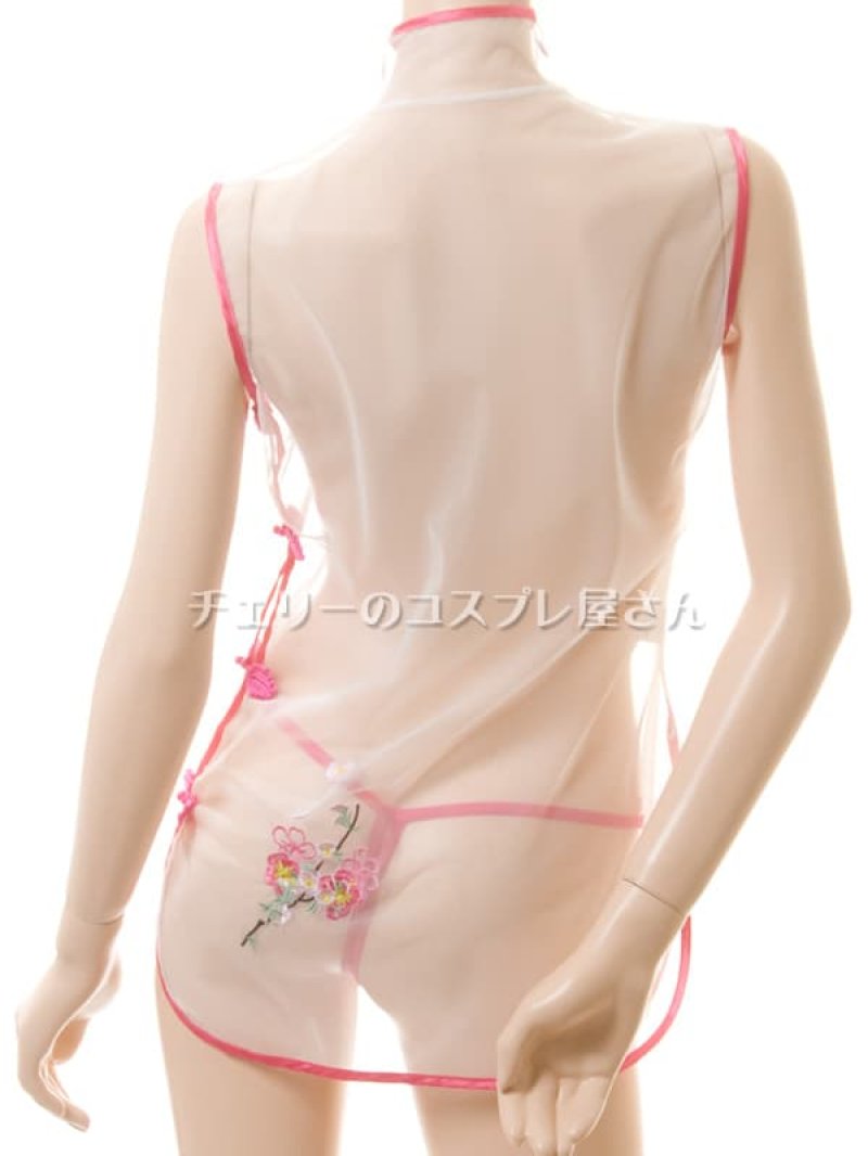 透け透け!シースルー チャイナドレス・白15