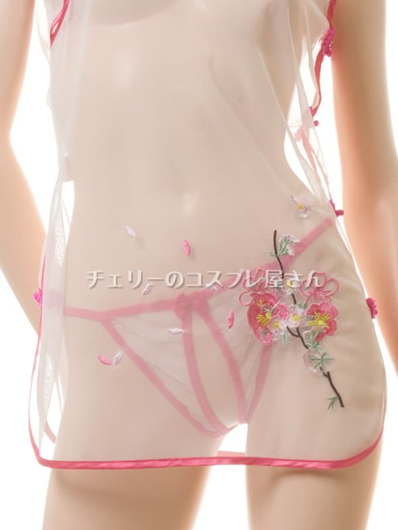 透け透け!シースルー チャイナドレス・白8