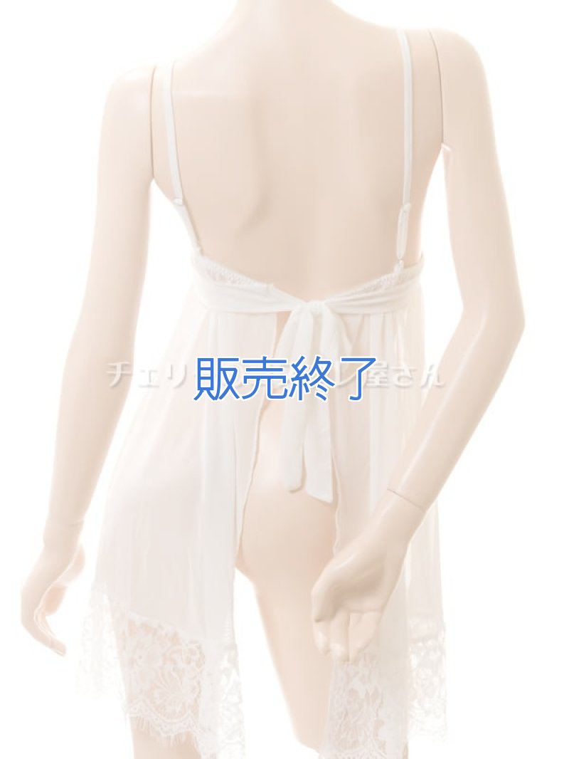 背中で結ぶ するりと脱げるベビードール・白14