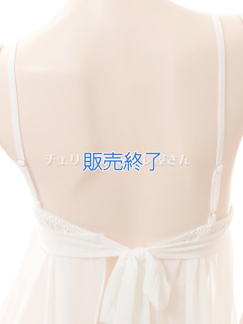 背中で結ぶ するりと脱げるベビードール・白15