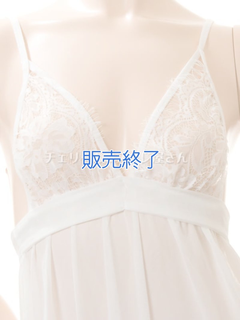 背中で結ぶ するりと脱げるベビードール・白7