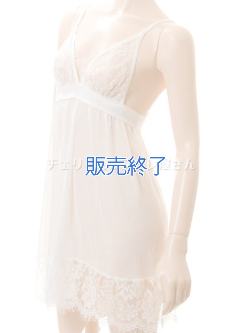 背中で結ぶ するりと脱げるベビードール・白9