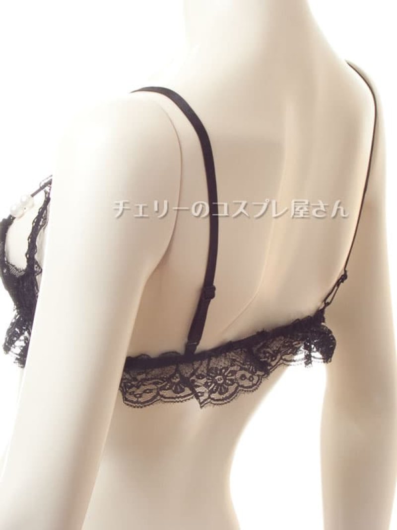 限界ギリギリ！？パールのオープンブラ＆ワイドオープンクロッチＧストリング・黒15