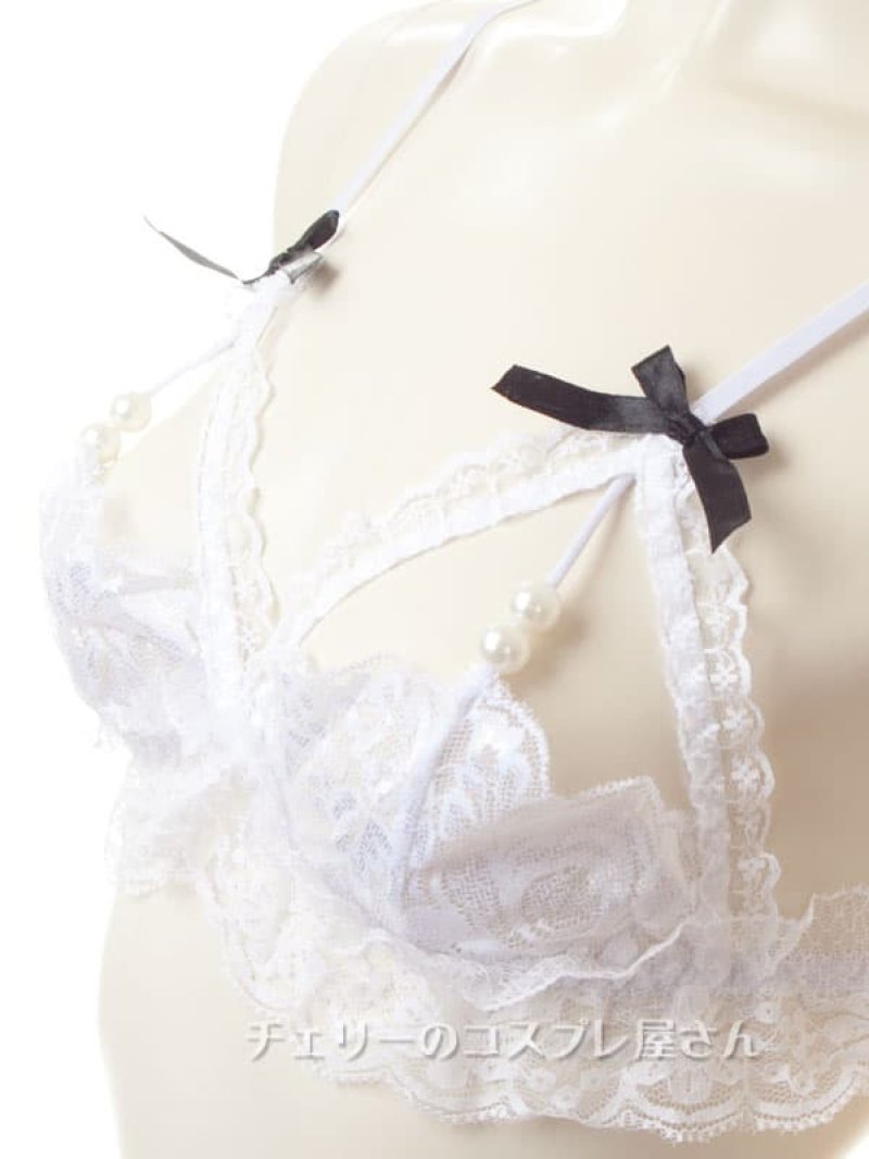 限界ギリギリ！？パールのオープンブラ＆ワイドオープンクロッチＧストリング・白9