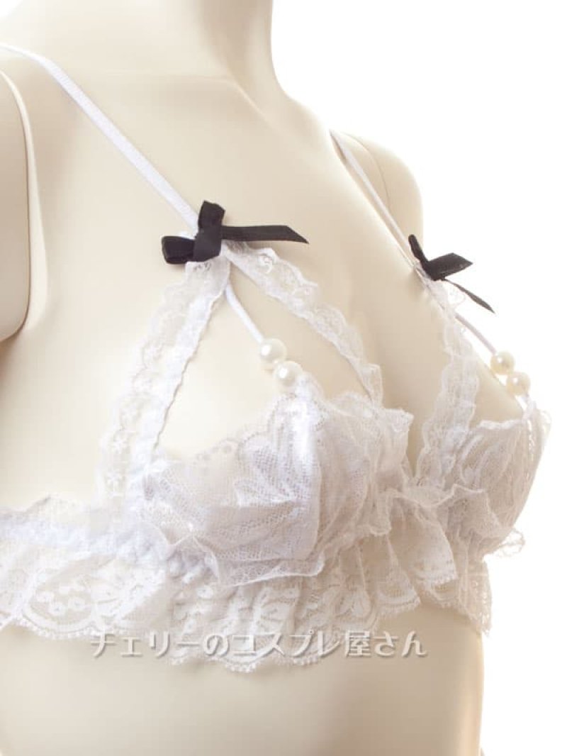 限界ギリギリ！？パールのオープンブラ＆ワイドオープンクロッチＧストリング・白11
