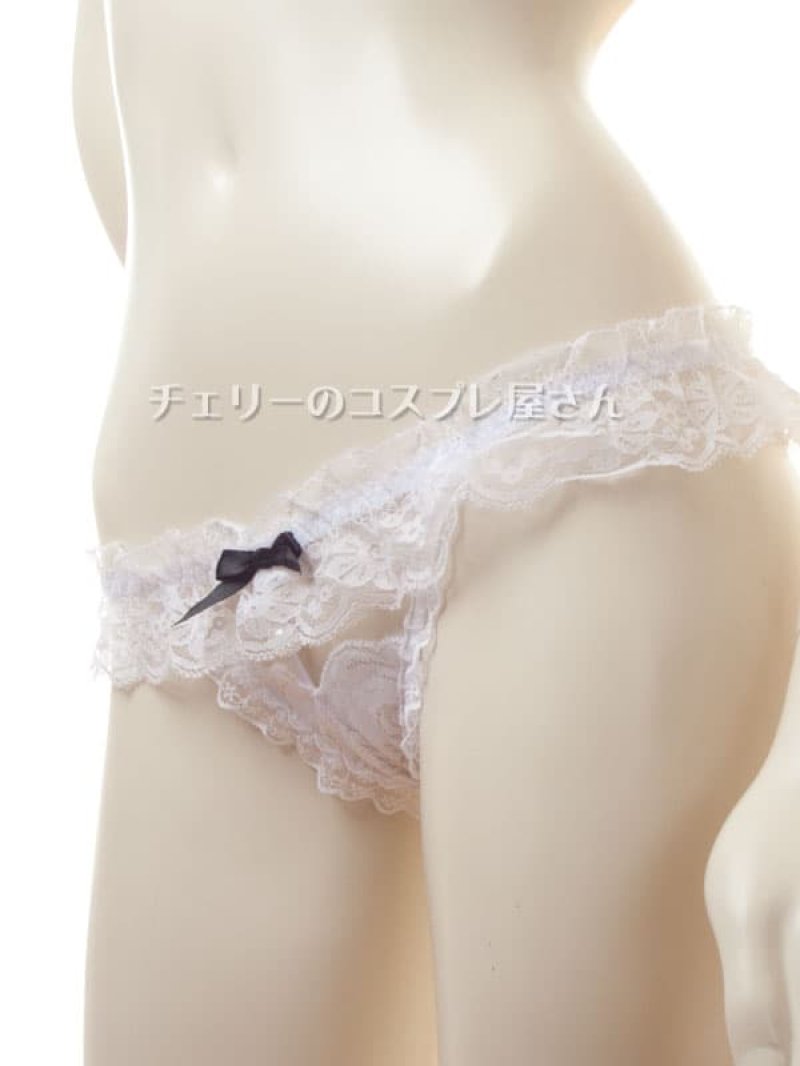 限界ギリギリ！？パールのオープンブラ＆ワイドオープンクロッチＧストリング・白13