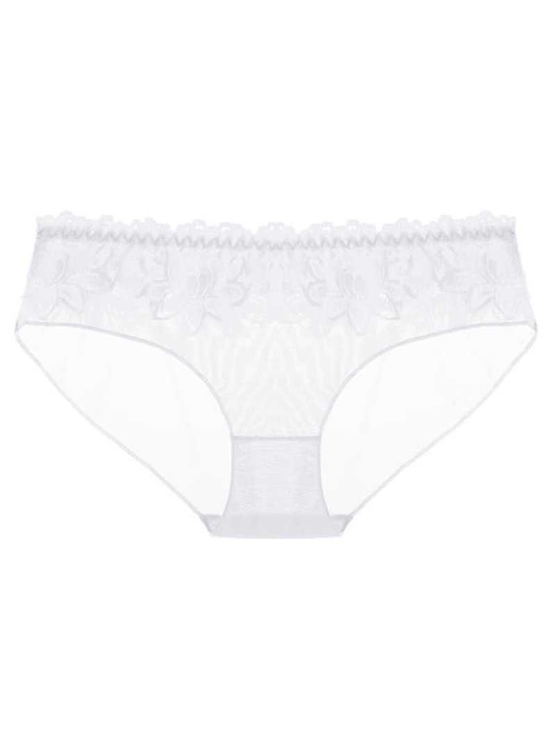 花柄レース フルシースルー フルバックショーツ・白3