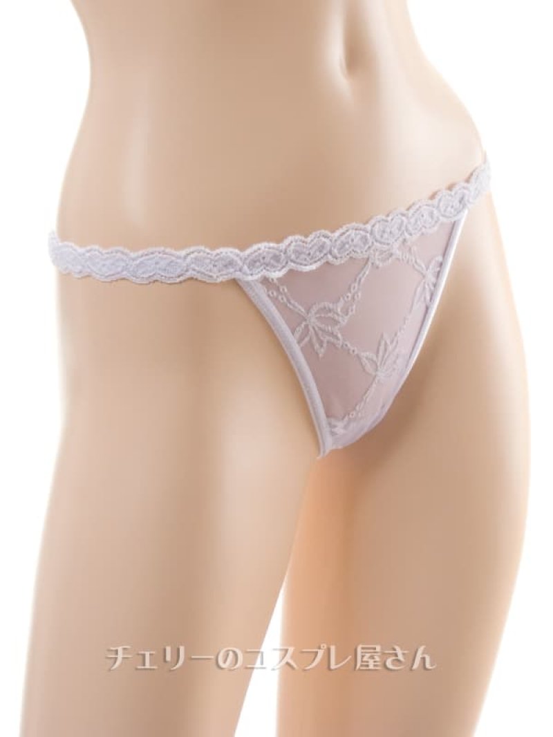 ハートストリング ローライズTバック・白/薄紫6