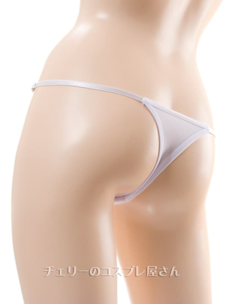 アジャスタブル ローライズ シースルーレース Tバック・白6