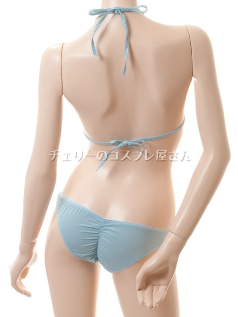 濡れると透けちゃう!さらさらシースルービキニ・ブルーグレー14