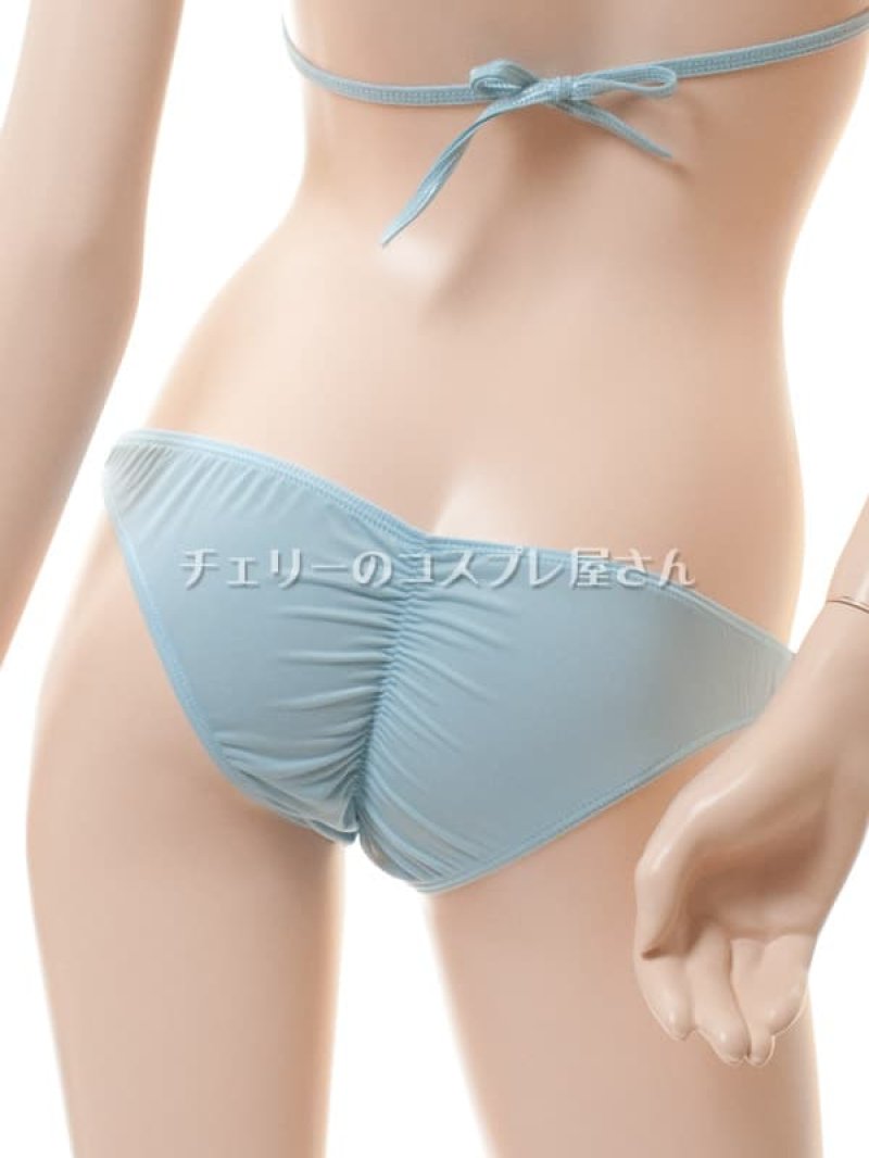 濡れると透けちゃう!さらさらシースルービキニ・ブルーグレー15