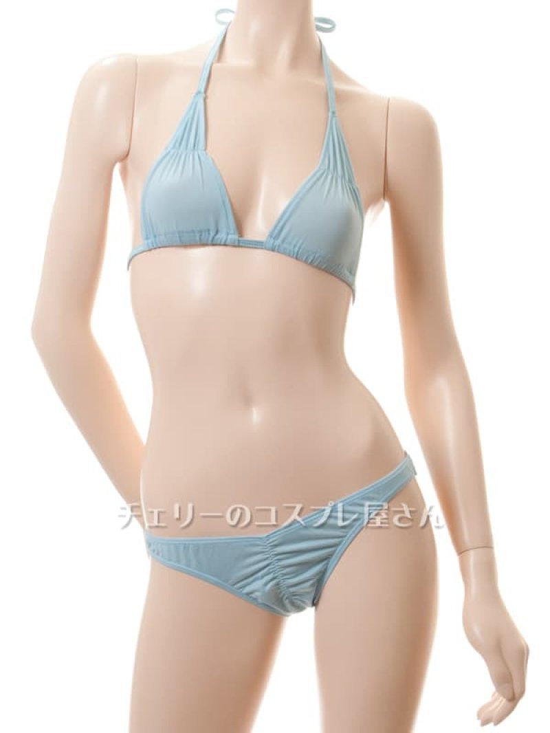 濡れると透けちゃう!さらさらシースルービキニ・ブルーグレー5