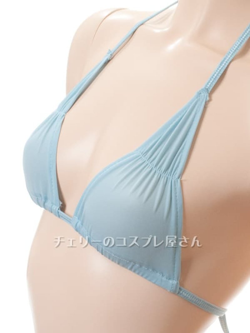 濡れると透けちゃう!さらさらシースルービキニ・ブルーグレー9