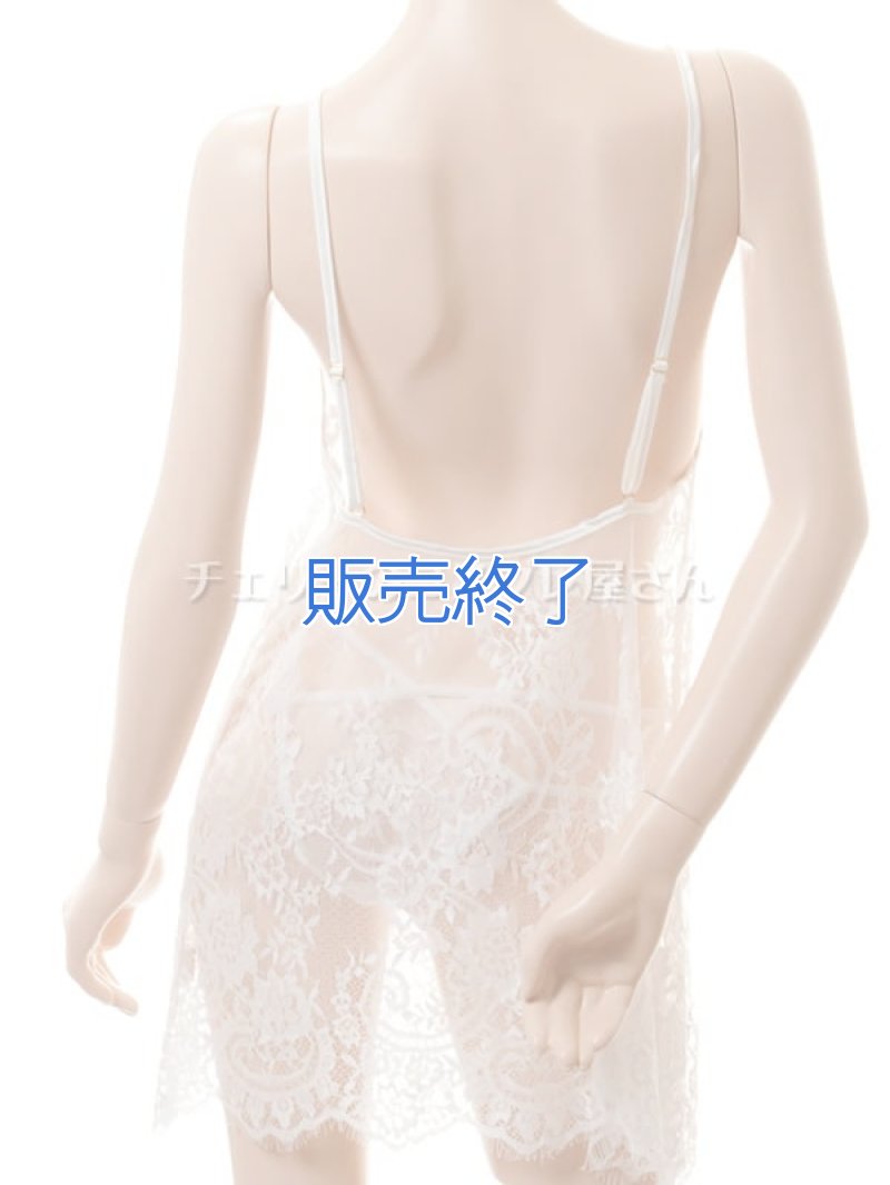 ゆったりエレガントなベビードール・白11