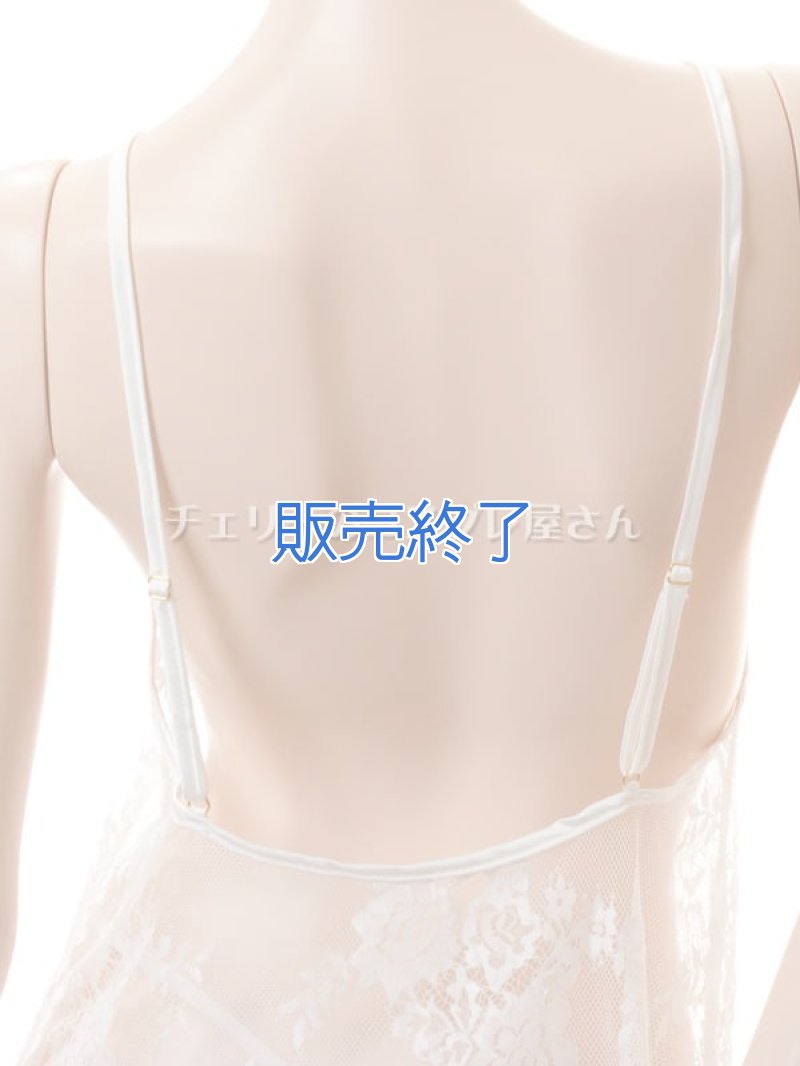 ゆったりエレガントなベビードール・白12