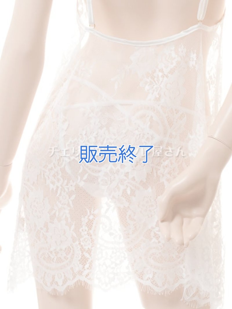 ゆったりエレガントなベビードール・白13