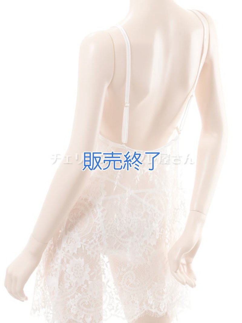 ゆったりエレガントなベビードール・白14