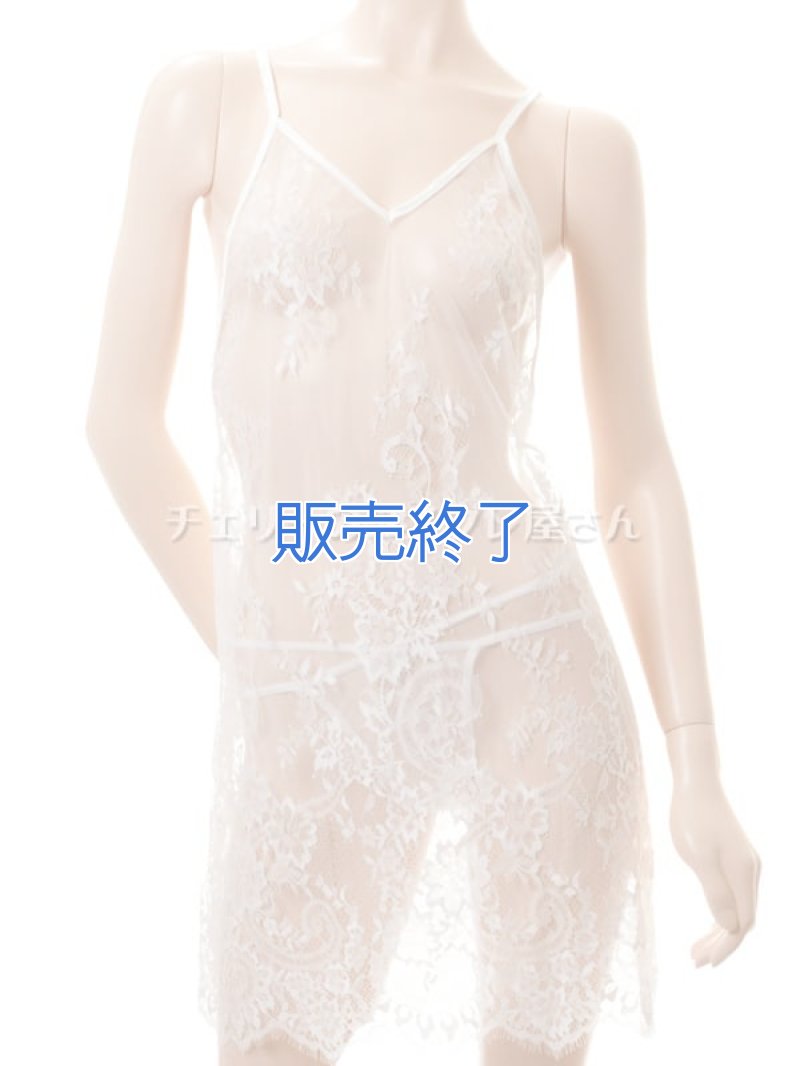 ゆったりエレガントなベビードール・白4