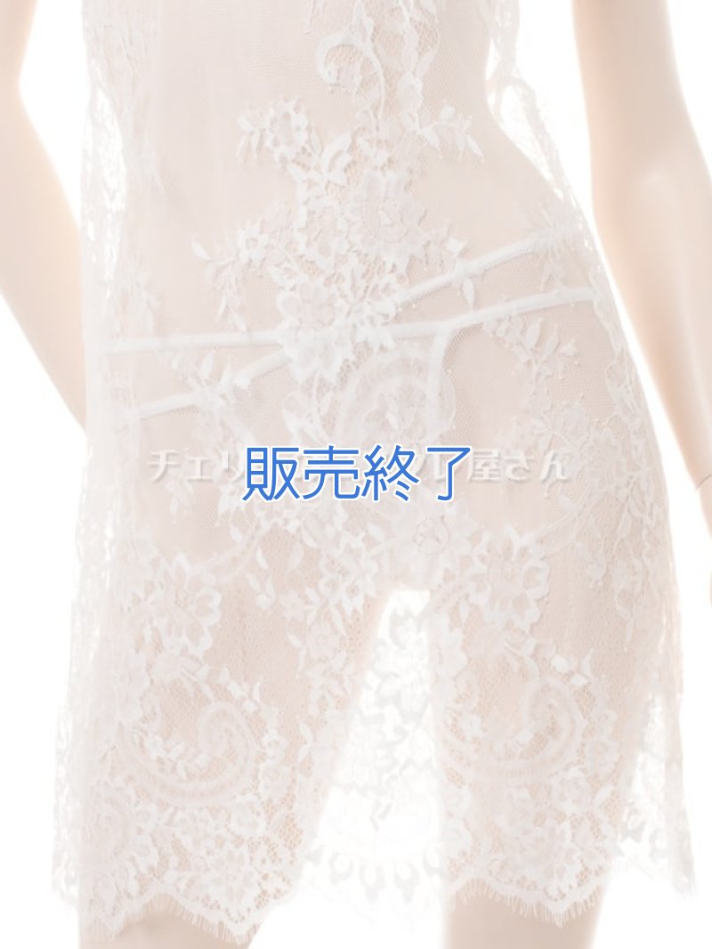 ゆったりエレガントなベビードール・白6