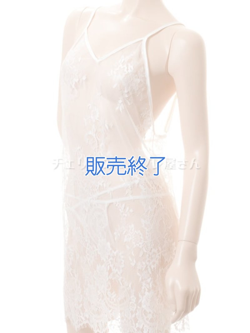 ゆったりエレガントなベビードール・白7