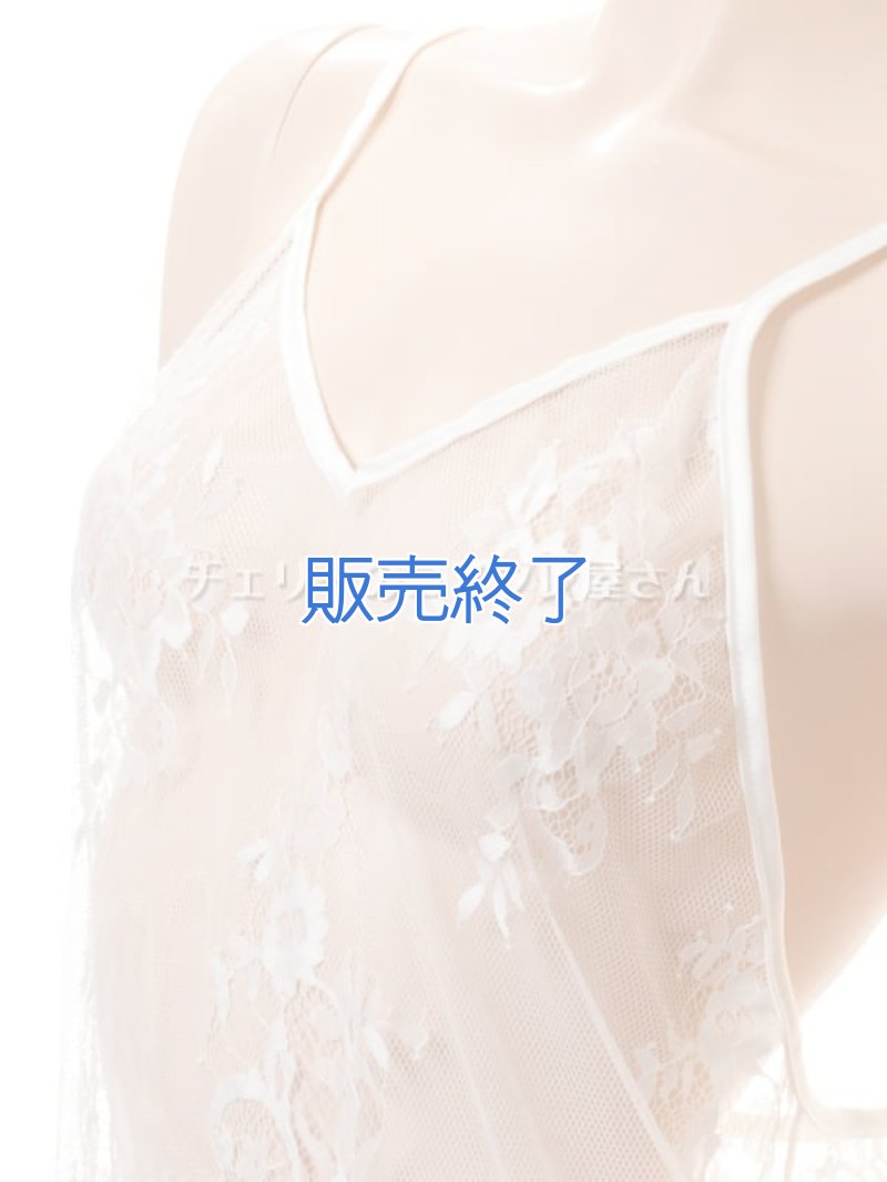 ゆったりエレガントなベビードール・白8